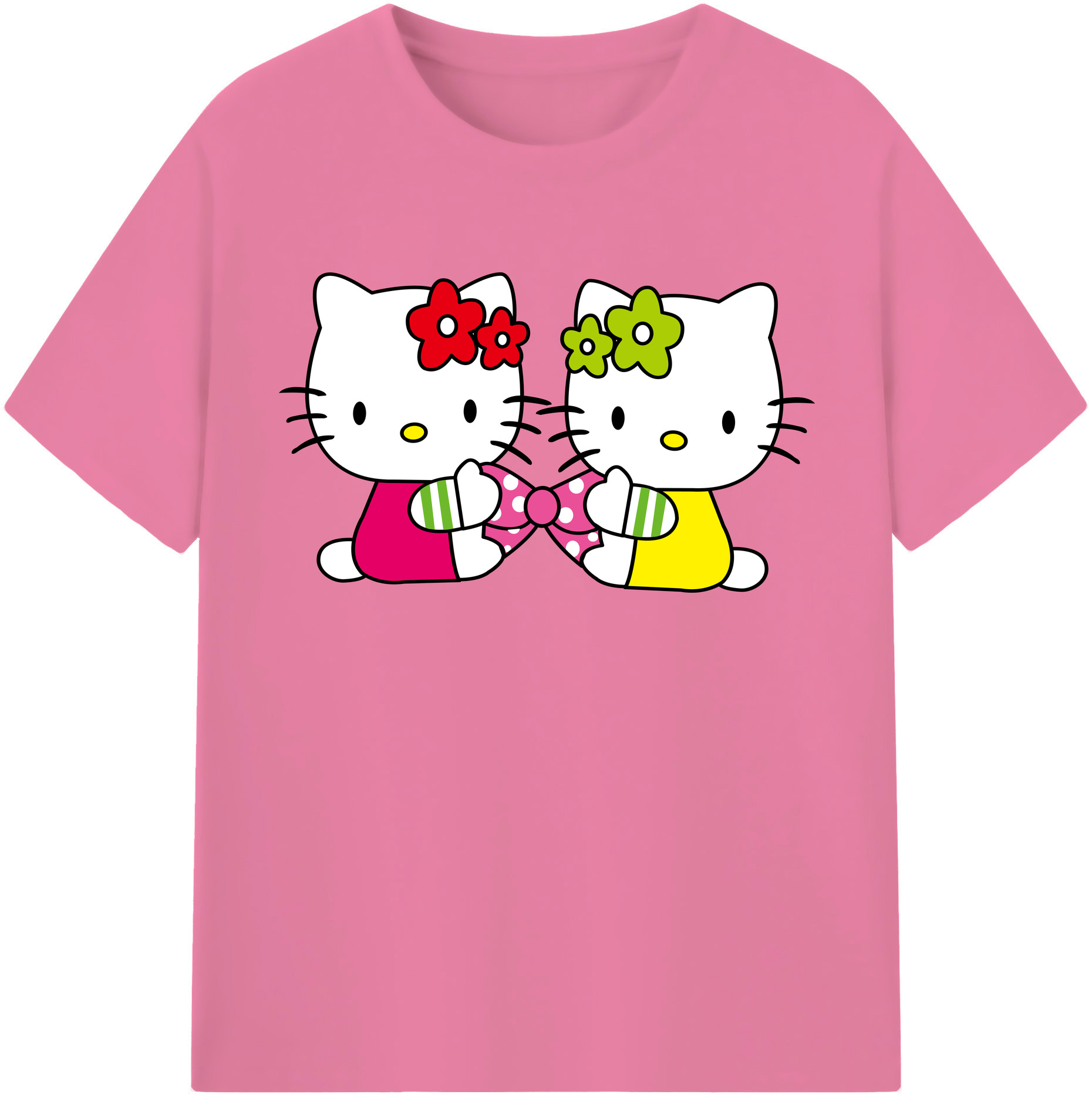 （画像用） Hello Kitty ハローキティ 綿100％半袖Tシャツ（フロントプリント）